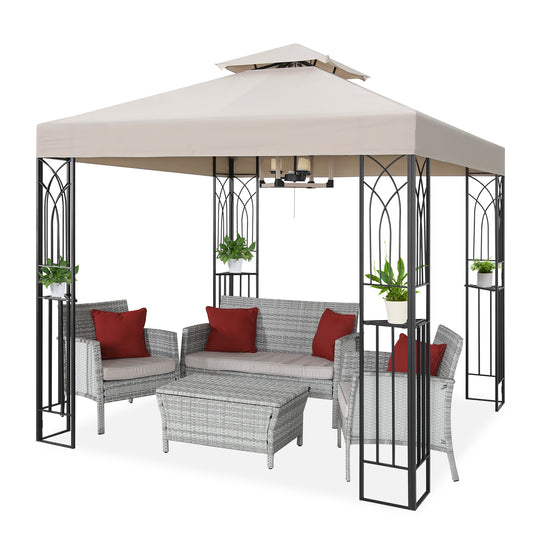 COOS BAY 8x8 Outdoor Patio Two-Tier Soft Top Gazebo