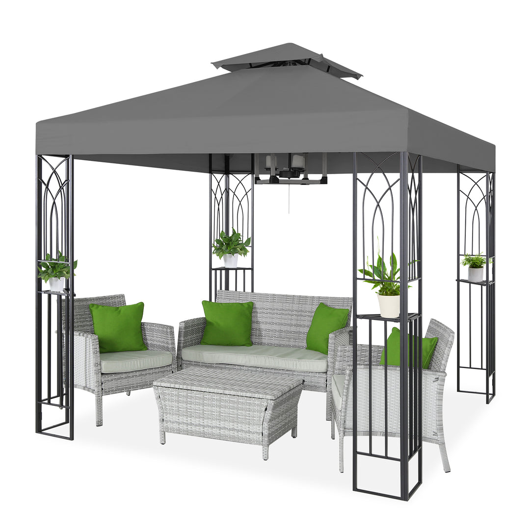 COOS BAY 8x8 Outdoor Patio Two-Tier Soft Top Gazebo