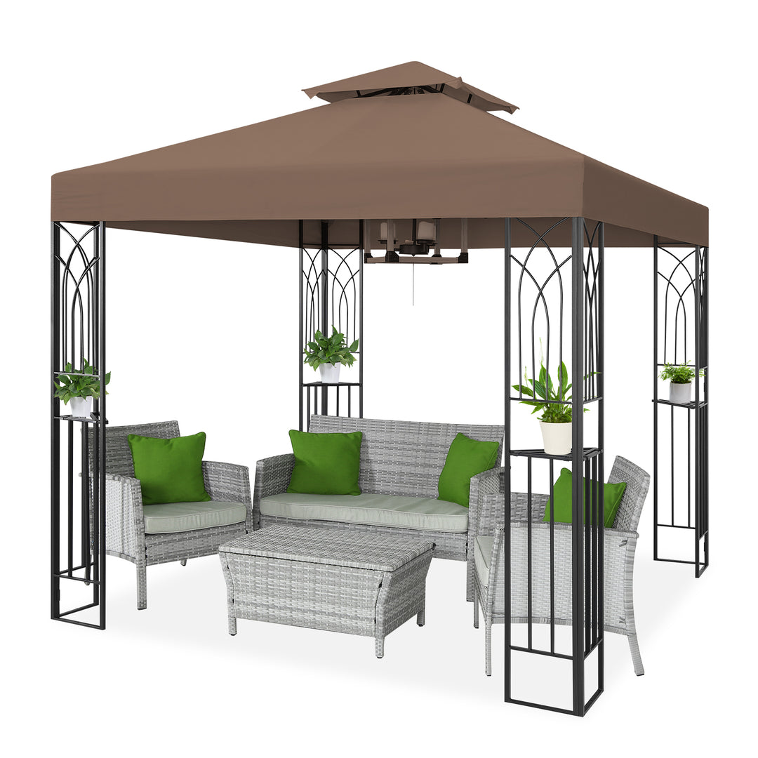 COOS BAY 8x8 Outdoor Patio Two-Tier Soft Top Gazebo