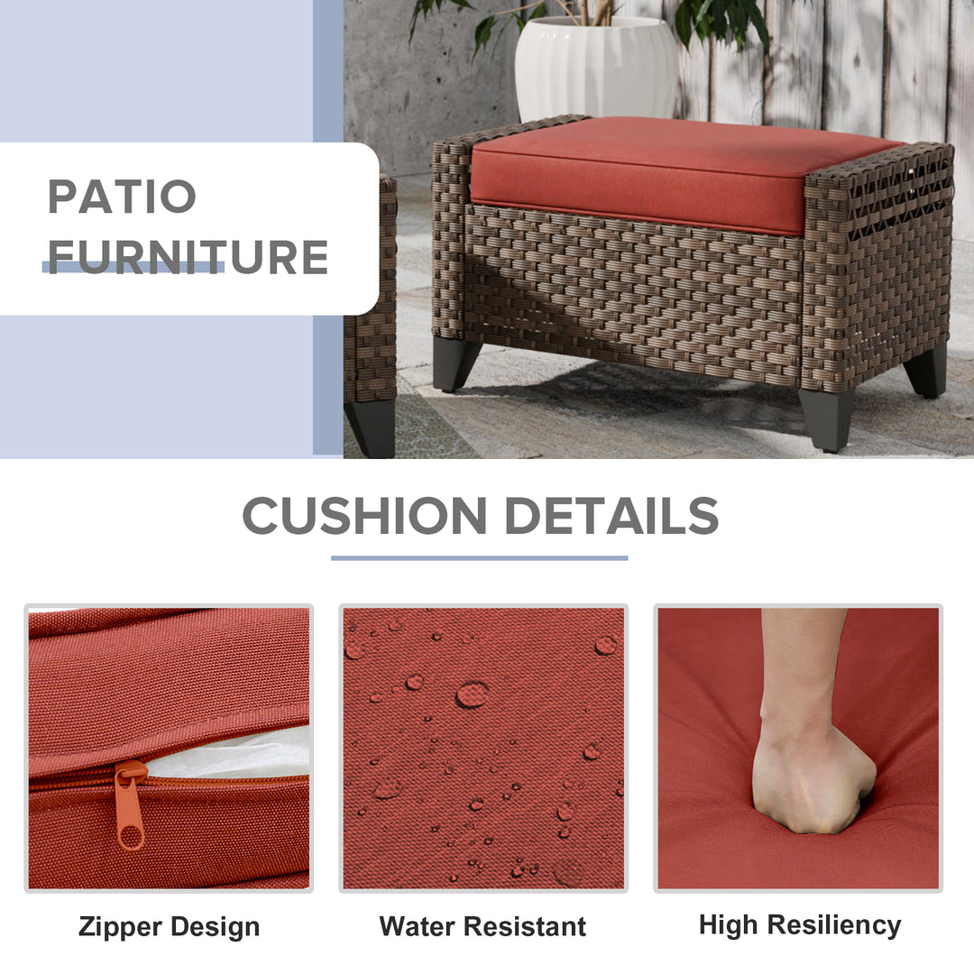 COOS BAY 2 PCS Wicker Outdoor Ottoman