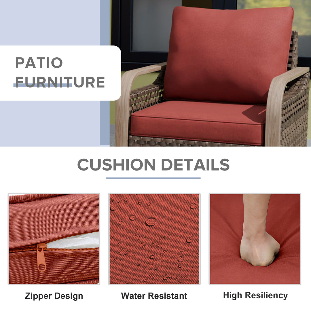 COOS BAY Modern 5 PCS Furniture Set w/ Patio Chairs, 3 Seat Couch, and Ottomans