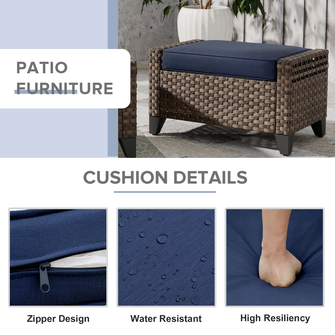 COOS BAY 2 PCS Wicker Outdoor Ottoman
