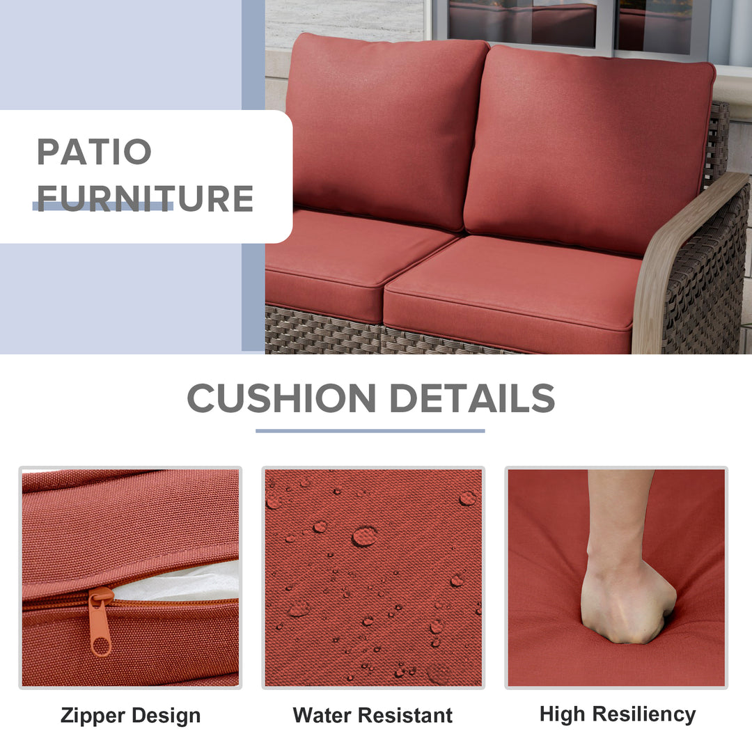 COOS BAY Modern 5 PCS Furniture Set w/ Swivel Rocking Chairs, Loveseat, Coffee Table and Side Table