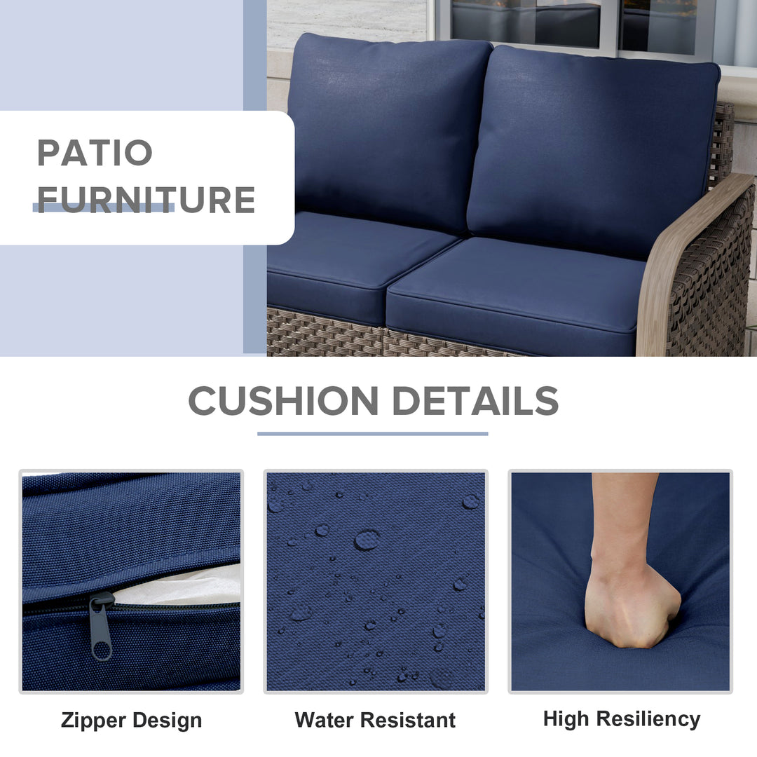 COOS BAY Modern 5 PCS Furniture Set w/ Swivel Rocking Chairs, Loveseat, Coffee Table and Side Table