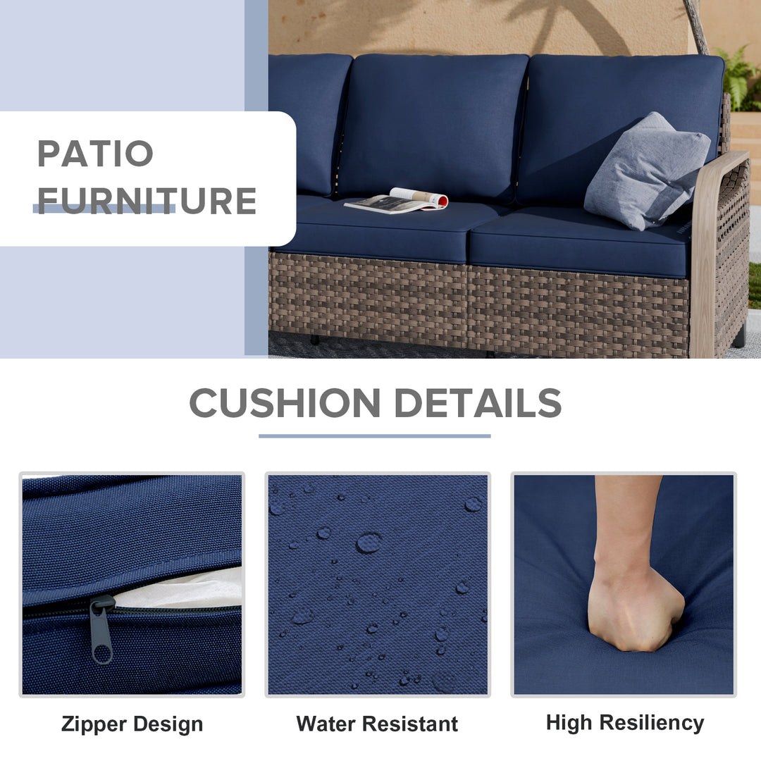 COOS BAY Modern Wicker Outdoor 3 Seat Sofa