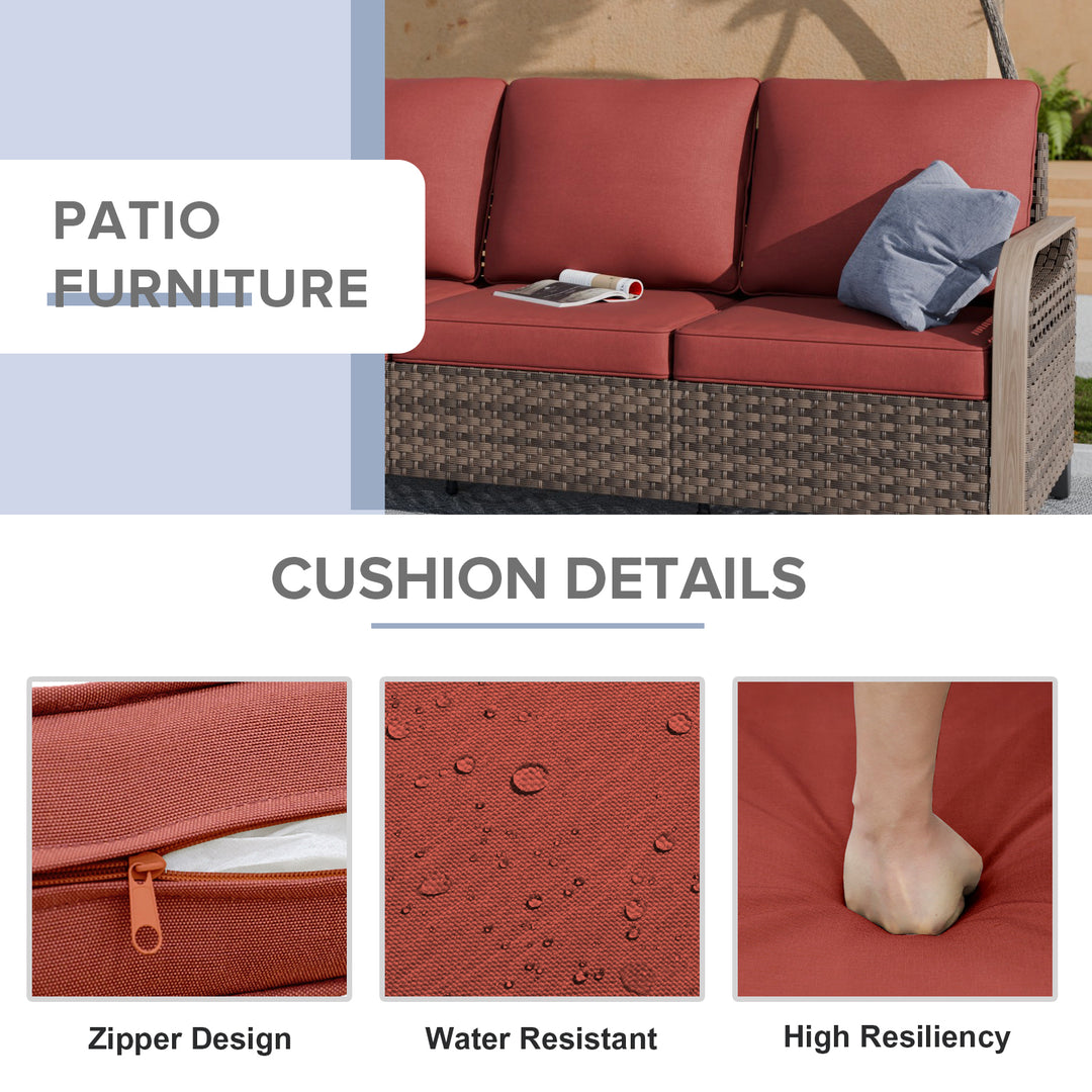 COOS BAY Modern Wicker Outdoor 3 Seat Sofa
