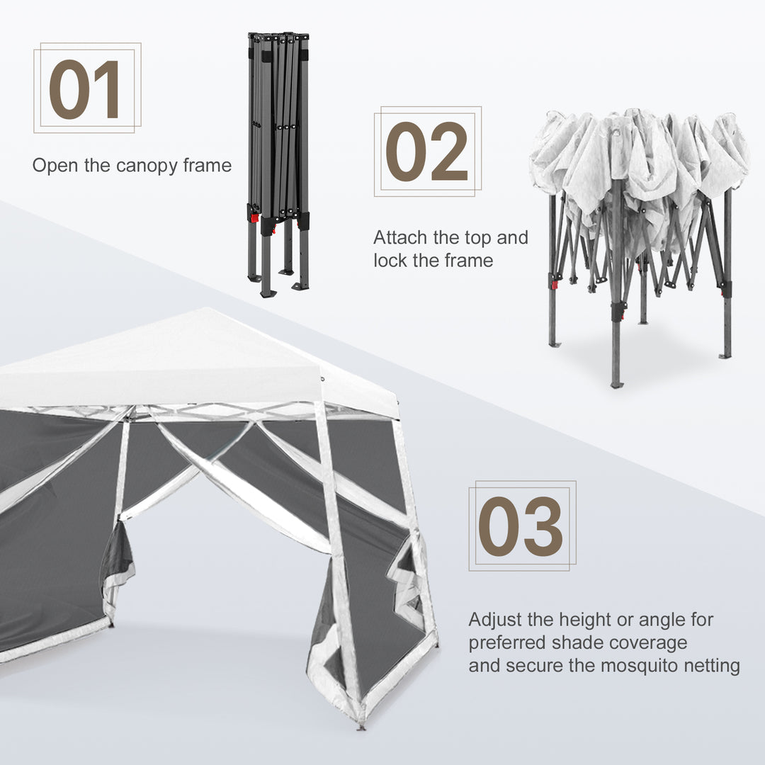 COOS BAY 10' x 10' Slant Leg Pop Up Canopy Tent (8x8 Top)