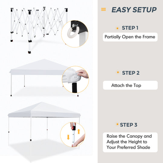 COOS BAY 10x10 Outdoor Instant Canopy Tent with Roller Bag