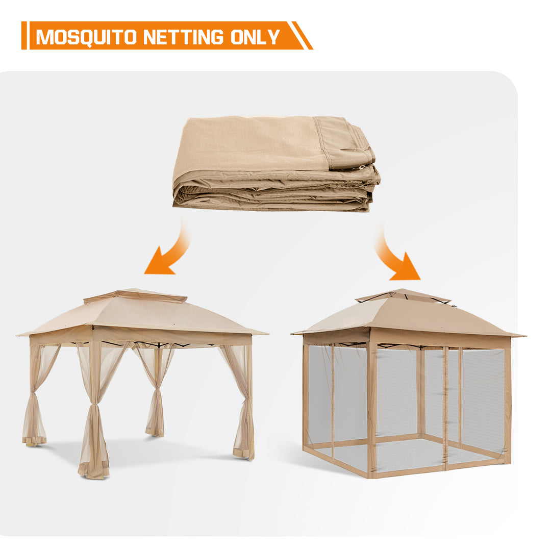 COOS BAY 10’ X 10’ Replacement Mosquito Netting with Zippers(4 Sidewalls Only, Frame and Top NOT Included)