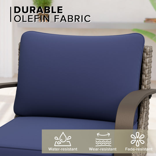 COOS BAY Aurora Terrace Outdoor Furniture Set w/Swivel Rockers, Seats 7