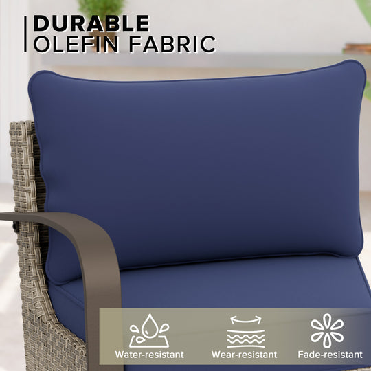 COOS BAY Aurora Terrace Outdoor Furniture Set w/Curved 5-Seat Sofa, Seats 5