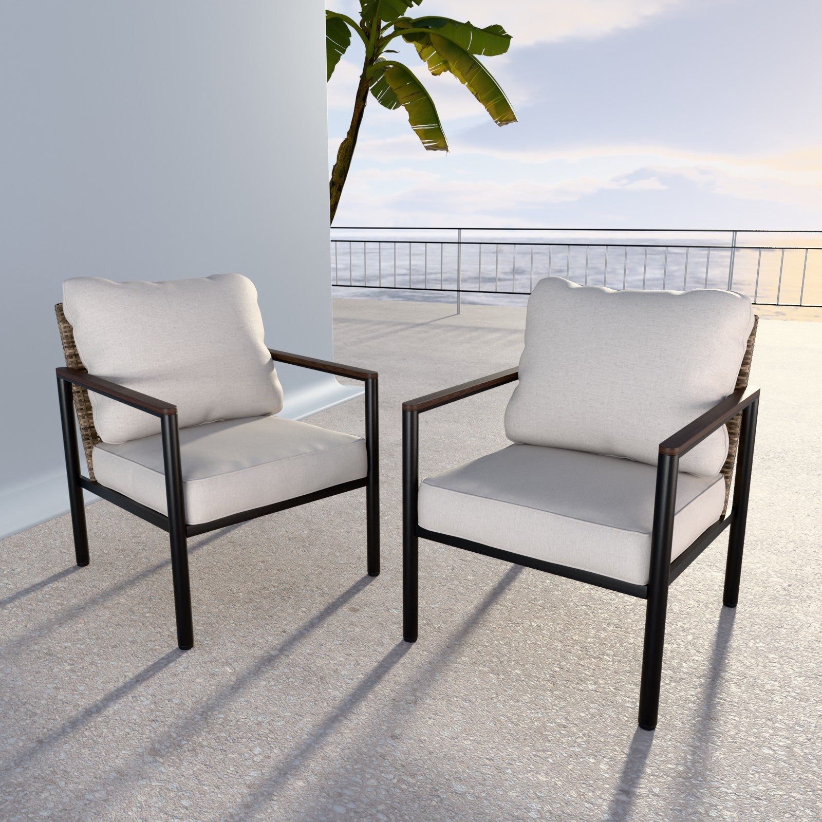 Modern outdoor chairs with cushions discount