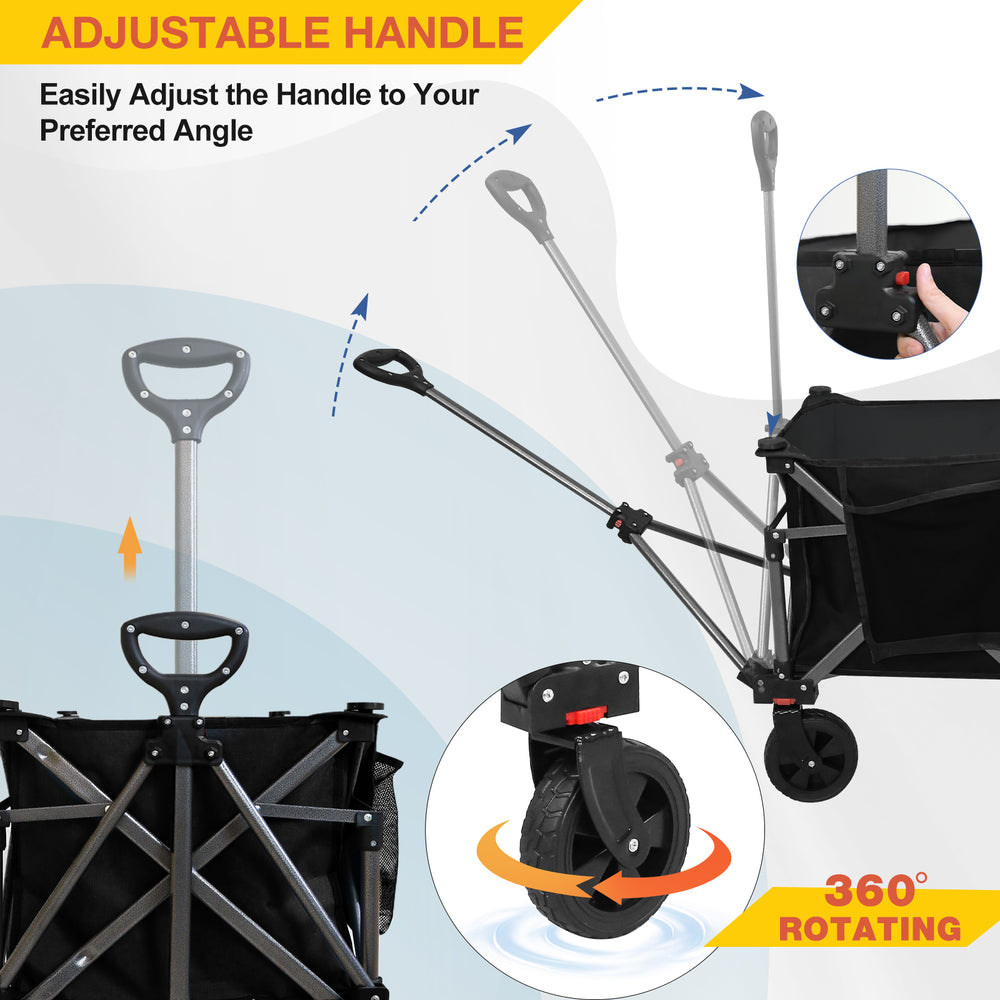 COOS BAY Heavy-Duty Folding Collapsible Utility Wagon