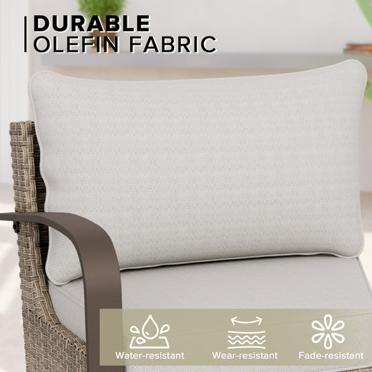 COOS BAY Aurora Terrace Outdoor Furniture Set w/Curved 5-Seat Sofa, Seats 5