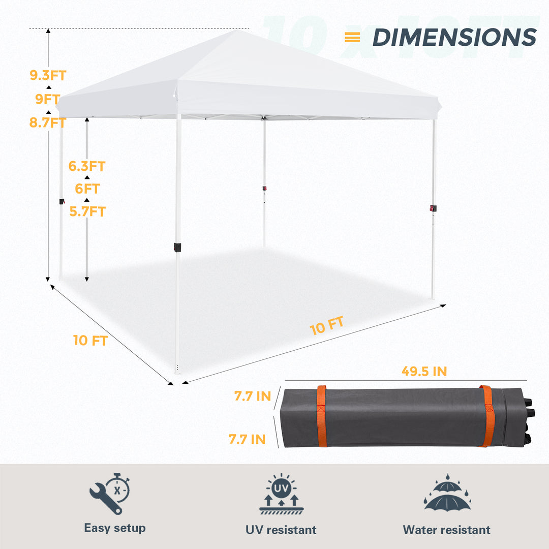 COOS BAY 10x10 Outdoor Instant Canopy Tent with Roller Bag
