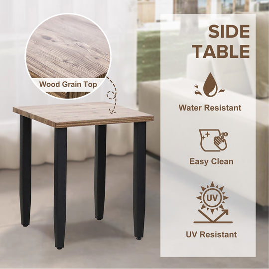 COOS BAY Modern 5 PCS Outdoor Furniture Set w/Patio Chairs, Ottoman & Side Table
