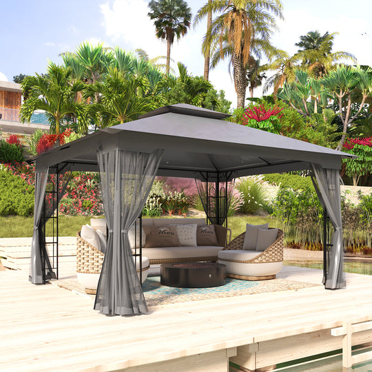 COOS BAY Outdoor 13x11 Gazebo with Mosquito Netting