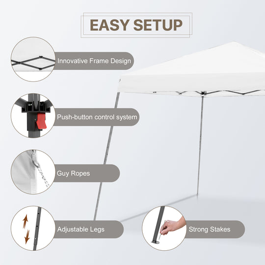 COOS BAY 10' x 10' Slant Leg Pop Up Canopy Tent (8x8 Top)