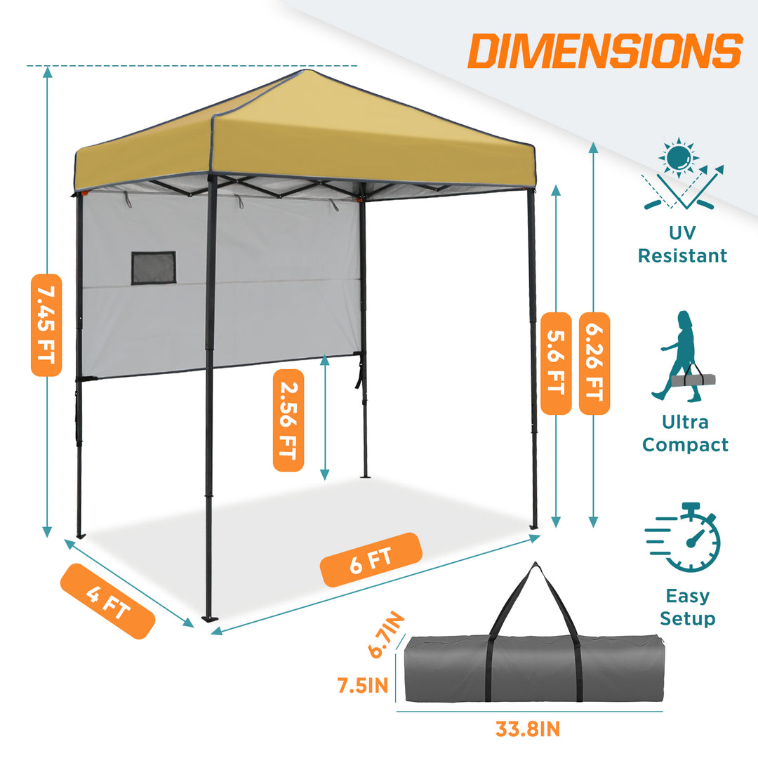 canopy tent dimensions COOS BAY Pop Up Canopy Tent 6x4 with Adjustable Sun Wall – COOS BAY Outdoors