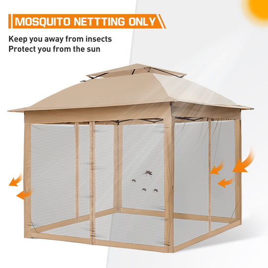 COOS BAY 10’ X 10’ Replacement Mosquito Netting with Zippers(4 Sidewalls Only, Frame and Top NOT Included)