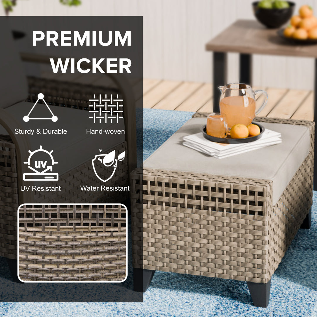 COOS BAY 3 Piece Modern Wicker Outdoor Furniture Set