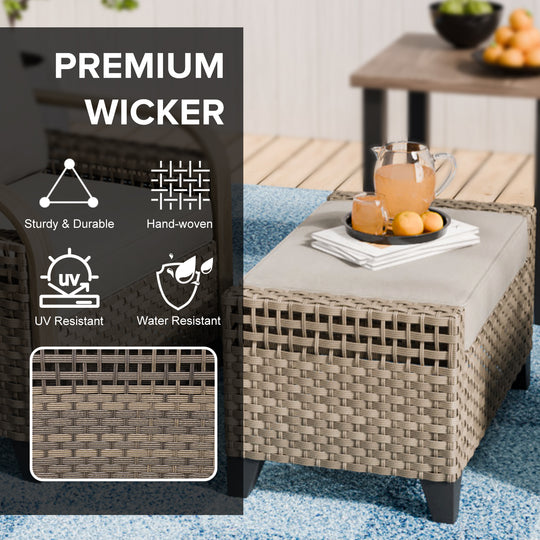 COOS BAY 3 Piece Modern Wicker Outdoor Furniture Set