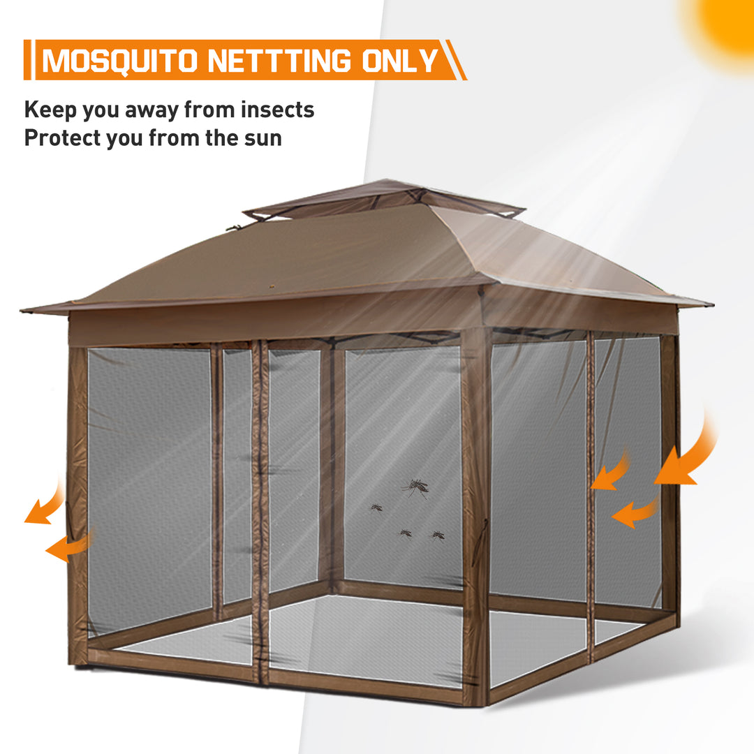 COOS BAY 10’ X 10’ Replacement Mosquito Netting with Zippers(4 Sidewalls Only, Frame and Top NOT Included)