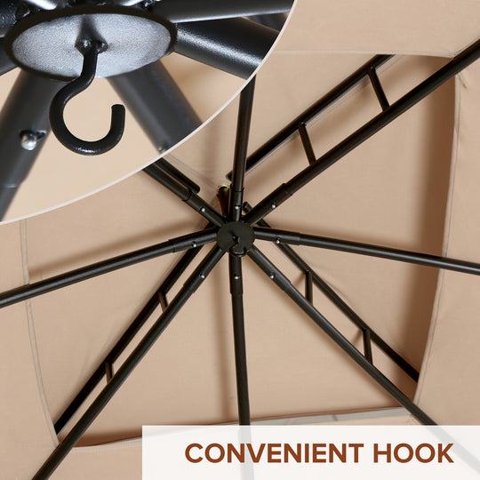COOS BAY 10x12 Patio Dome Gazebo w/Mosquito Netting, Two-Tier Vented Top for Backyard Garden Lawn (Beige)