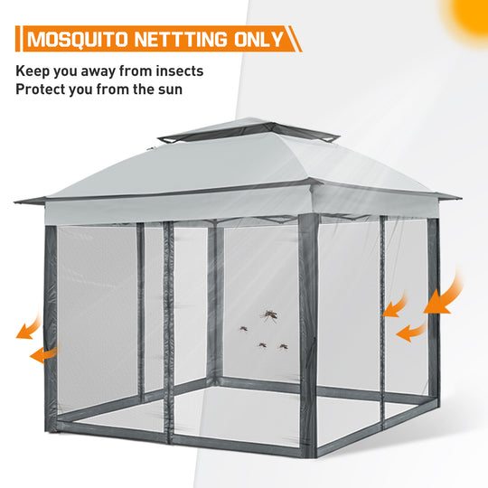 COOS BAY 10’ X 10’ Replacement Mosquito Netting with Zippers(4 Sidewalls Only, Frame and Top NOT Included)