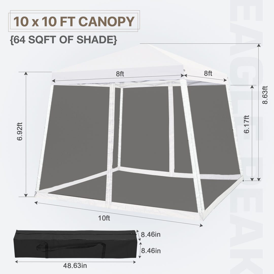 COOS BAY 10' x 10' Slant Leg Pop Up Canopy Tent (8x8 Top)