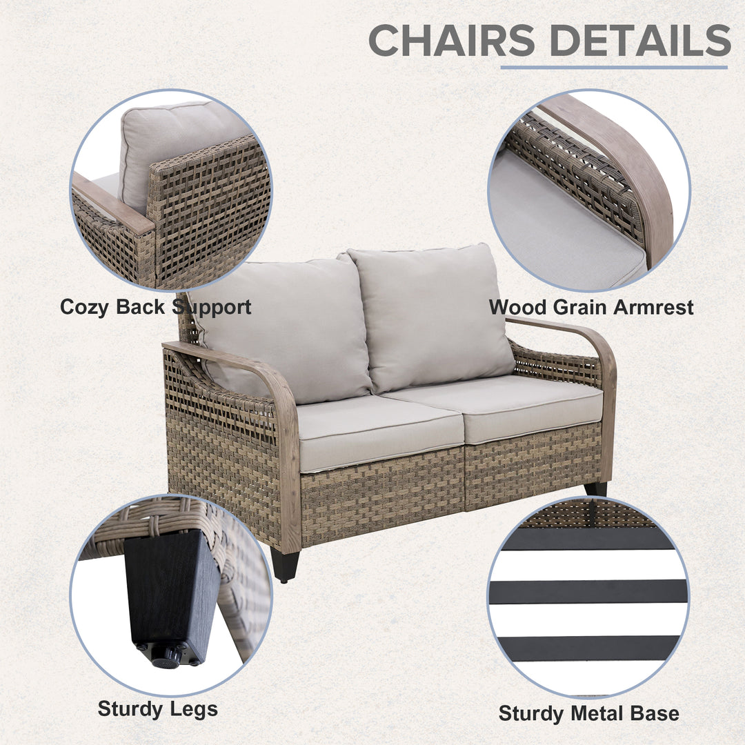 COOS BAY 3 Piece Modern Wicker Outdoor Furniture Set