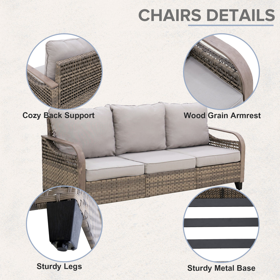 COOS BAY 3 Piece Modern Wicker Outdoor Furniture Set