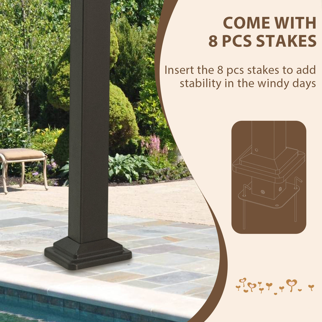 COOS BAY Outdoor Patio Pergola 10x10 ft with Retractable Sun Shade Canopy Top,Beige