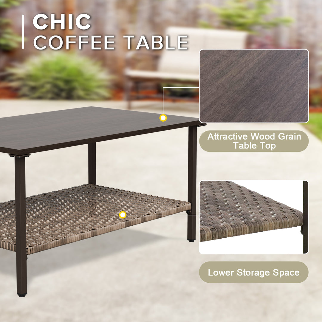COOS BAY Aurora Terrace Outdoor Furniture Set w/Patio Chairs, Seats 6