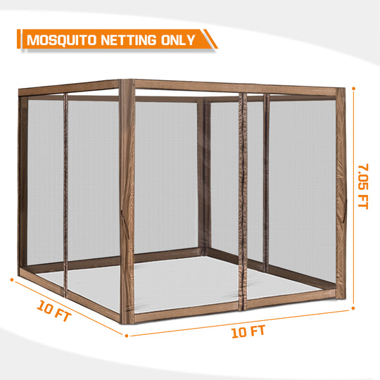 COOS BAY 10’ X 10’ Replacement Mosquito Netting with Zippers(4 Sidewalls Only, Frame and Top NOT Included)