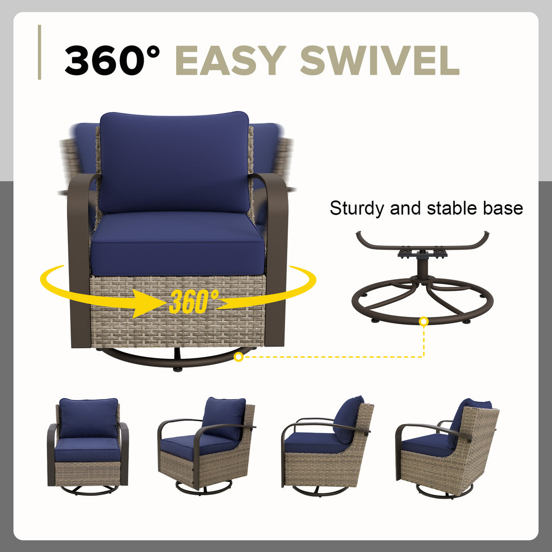 COOS BAY Aurora Terrace Outdoor Furniture Set w/Swivel Rockers, Seats 7