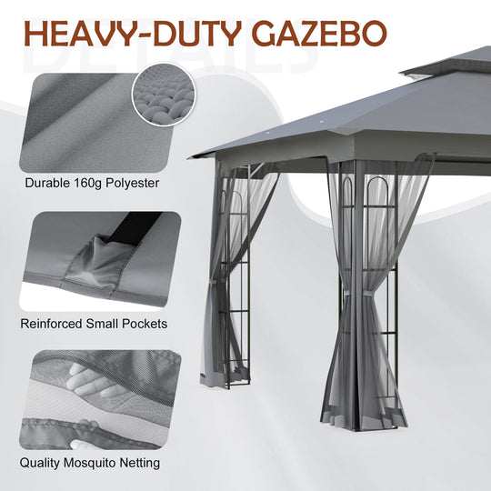 COOS BAY Outdoor 13x11 Gazebo with Mosquito Netting