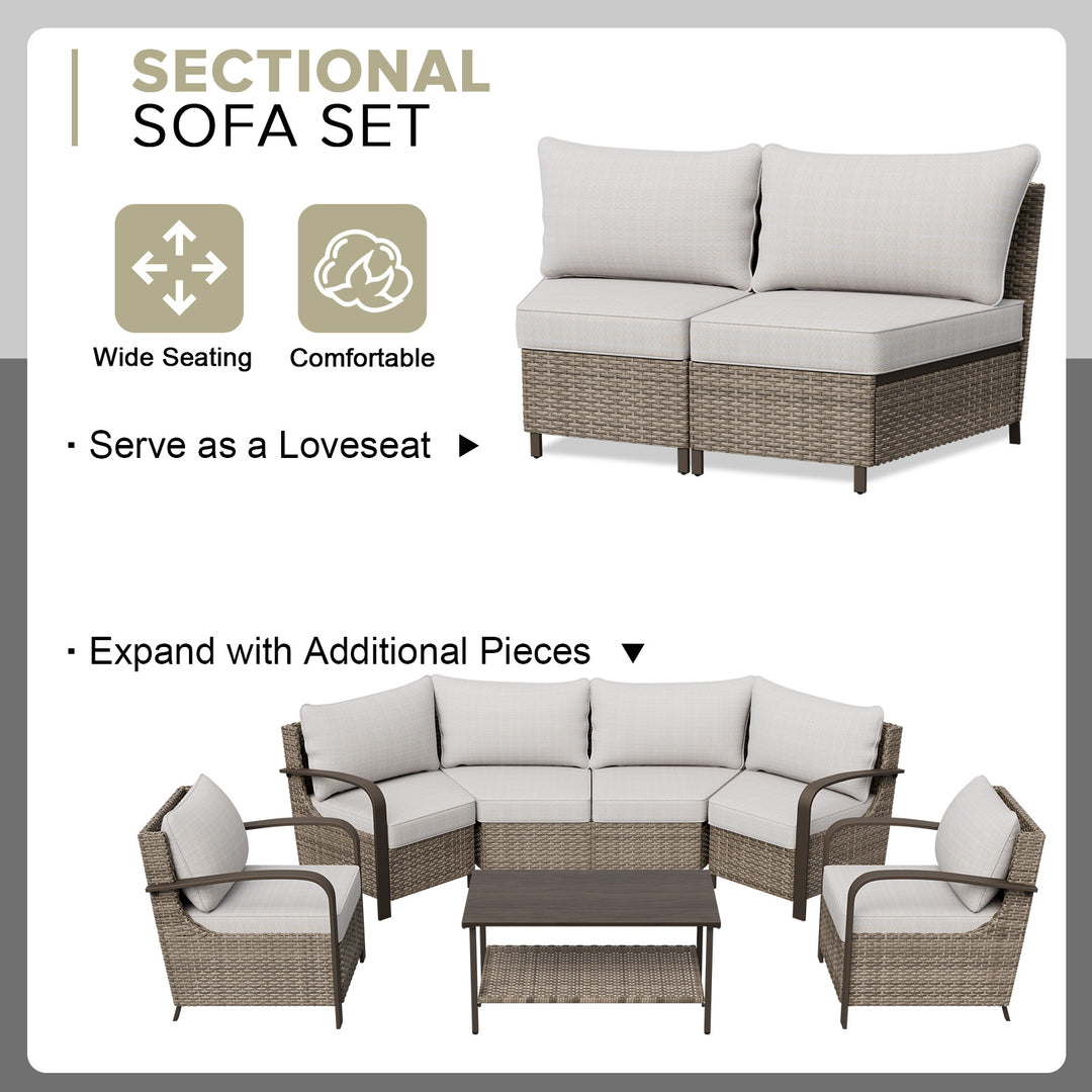 COOS BAY Aurora Terrace Outdoor Furniture Set w/Patio Chairs, Seats 6