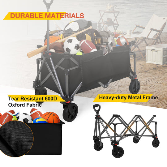 COOS BAY Heavy-Duty Folding Collapsible Utility Wagon