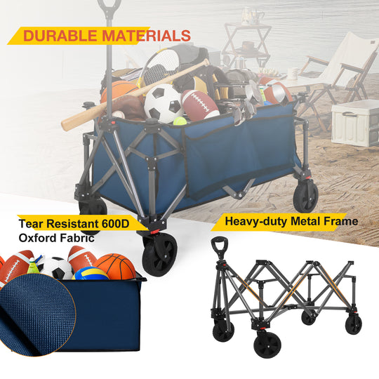 COOS BAY Heavy-Duty Folding Collapsible Utility Wagon