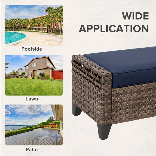COOS BAY 2 PCS Wicker Outdoor Ottoman