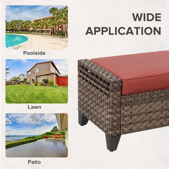 COOS BAY 2 PCS Wicker Outdoor Ottoman