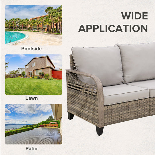 COOS BAY 3 Piece Modern Wicker Outdoor Furniture Set