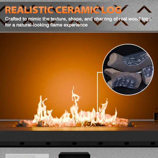 Outdoor Propane Fire Pit 50,000 BTU, Smokelss Gas Fireplace w/ Locking Mesh Doors and Tank Storage