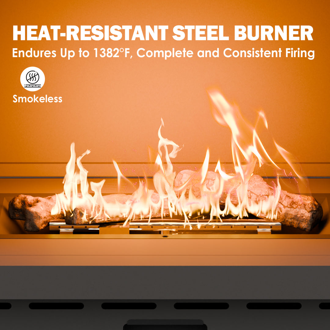 Outdoor Propane Fire Pit 50,000 BTU, Smokelss Gas Fireplace with Hidden Tank Storage
