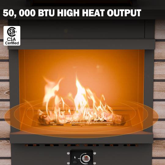 Outdoor Propane Fire Pit 50,000 BTU, Smokelss Gas Fireplace with Hidden Tank Storage