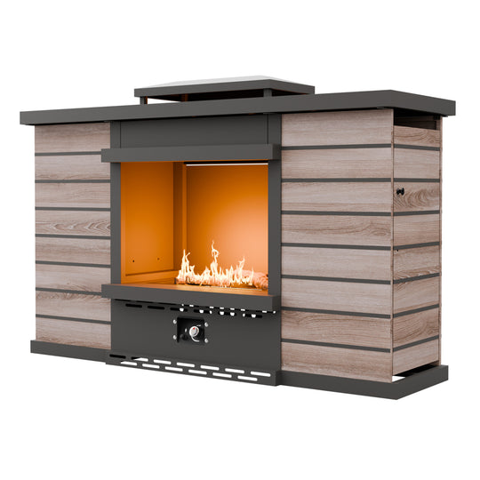 Outdoor Propane Fire Pit 50,000 BTU, Smokelss Gas Fireplace with Hidden Tank Storage