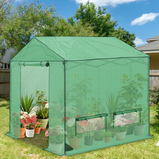 COOS BAY 6x6/ 6x8/8x8 /10x10/12x8 FT Pop Up Greenhouse with Power Access Openings