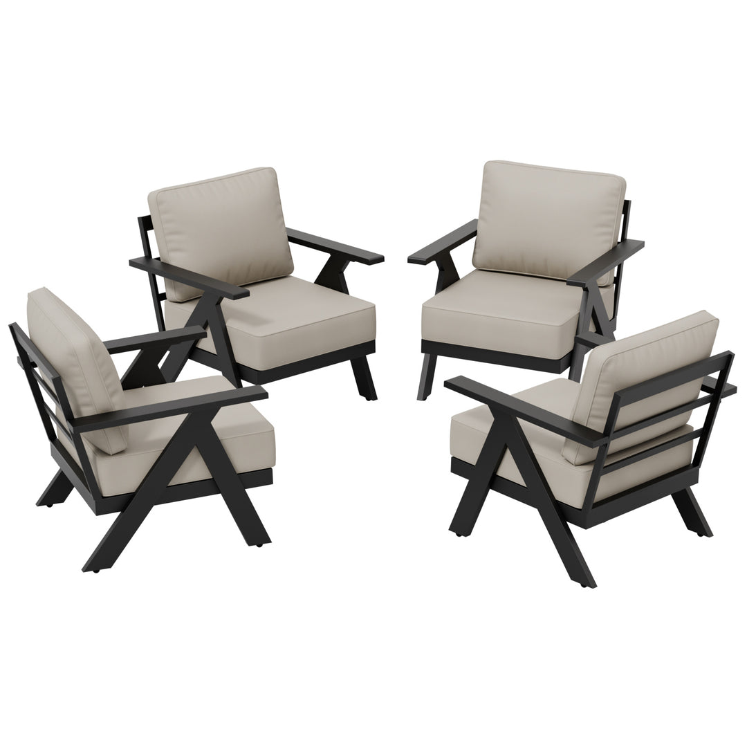 COOS BAY Iron Luxe Modern Outdoor Patio Chairs Set of 2/4