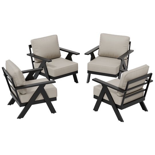 COOS BAY Iron Luxe Modern Outdoor Patio Chairs Set of 2/4